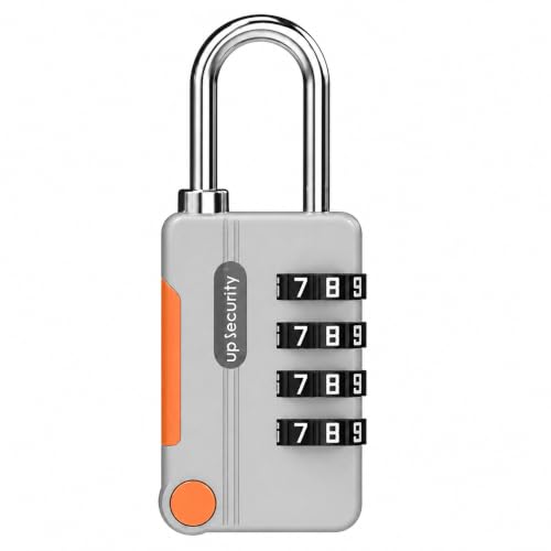 Image of Karomouj 4-Digit Combination Padlock | Metal Keyless Locker Lock for Gym, School, Dorm, Luggage, Cabinet, Bag & Key Storage | Gray | Pack of 1