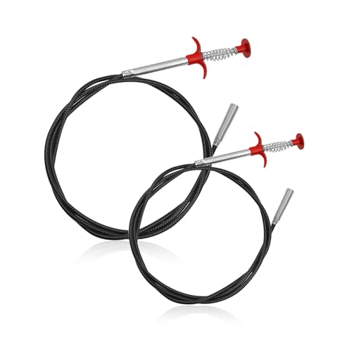 RYAN 2 Pièces Déboucheur Canalisation Spirale de Nettoyage de Tuyau de Vidange Furet Deboucheur avec Manivelle 0,9m/1,6m pour Évier de Cuisine Salle de Bain Baignoire Bouchée Égout Drainage