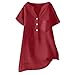 Womens+Fall+Fashion+2025 Today's Daily of Week Prime The Deal with Amazon 2024 Cart Sale Scrubfor Linen Shorts for Women Linen Shirt for Women 2025 3/4 Sleeve Shirts 1-Red XL