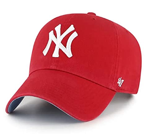 '47 MLB New York Yankees Ball Park Clean Up Adjustable Hat, Adult One Size Fits All (New York Yankees Red Blue)