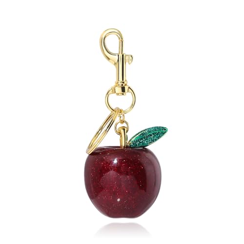 SORGERLY Apple Bag Charm Keychain - Gold Key...