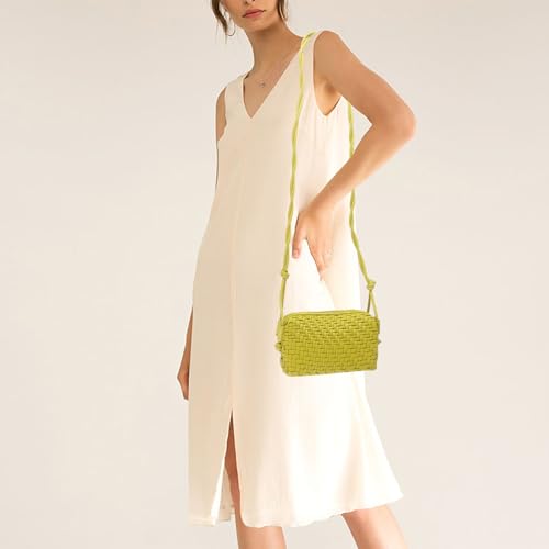 Crossbody Bag for Women Trendy Woven Purse Vegan Leather Small Shoulder Handbags with Strap2