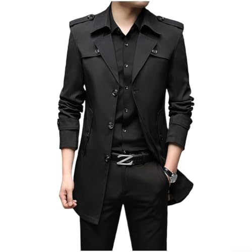 Abrigo para hombre, estilo británico, ligero, maduro, gabardina de negocios,...