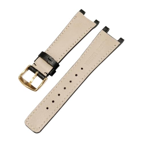 Bracelet en cuir véritable noir pour séries YA1332 YA1333
