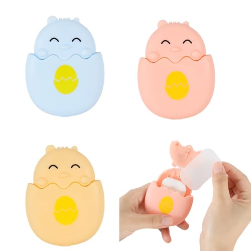 COYUN 3 cajas (150 hojas) de papeles de jabón desechables, mini paquetes de viaje portátiles, lindos papeles de jabón de manos de dibujos animados,adecuados para viajes,campamentos, picnics, caminatas