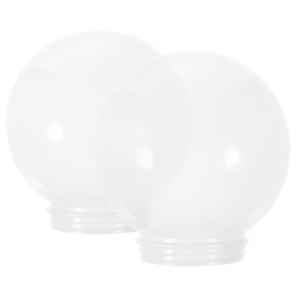 ABOOFAN 2pcs Spherical Lampshade Globe Acrylic Lamp Cover for Ceiling Hanging Lampshade Replacement for Outdoor Round Ball Fence Lighting