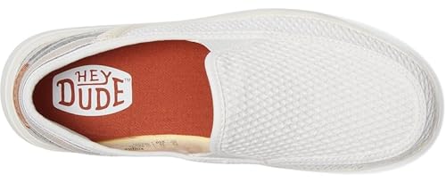 Image of HEYDUDE Women's Sunapee Slip on Sneakers, Mesh Stripe White, 10
