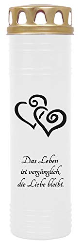 HS Candle 4er Pack Grabkerzen mit Motiv, Grablicht mit Brenndauer von ca. 7 Tage, Motiv: Herzen, in vielen weiteren Varianten Cover