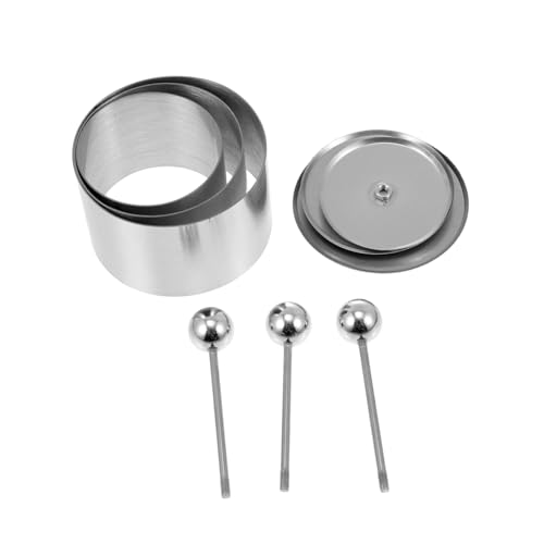 Abaodam 3セット ステンレス製冷菜モールド プッシャー付き 多機能調理用器具 冷凍食品 お惣菜 デザート作りに 家 レストラン用