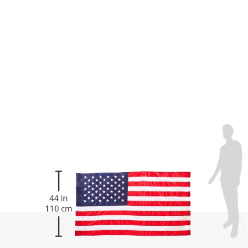 American Flag (Pole Sleeve) - 100% Made In Usa - Strong Like Americans Made By Americans: Embroidered Stars - Sewn Stripes - Outdoor Flag (Pole Not Included) (3 By 5 Foot) #TOP4