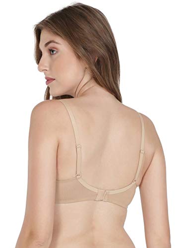 Image of Jockey FE23 Women Wirefree Padded Super Combed Cotton Elastane Stretch Medium Coverage T-Shirt Bra with Detachable Straps