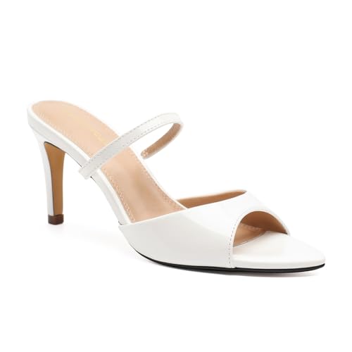 Women's Pointed Open Toe Heeled Sandals Sexy Slip On High Heel Mules Summer Slingback Heels Party Wedding Prom Dress Vintage Shoes - Main Image