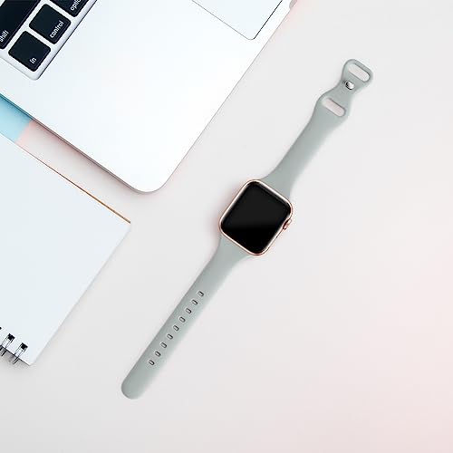 Image of Thin Slim Band Compatible with Apple Watch 38mm 40mm 41mm 42mm 44mm 45mm 46mm 49mm, Replacement Silicone Sport Strap for iWatch Series 11 /10 /9 /8 /7 /6 /5 /4 /3 /2 /1 Ultra SE Women Men, Succulent