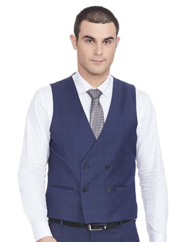 Image of Raymond Rayon Blend Men's Full Sleeve Contemporary FIT Dark Blue Formal Suit