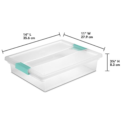Image of Sterilite Large Clear Plastic Stackable Storage Container Bin Box Tote with Clear Latching Lid Organizing Solution for Home & Classroom, 30 Pack