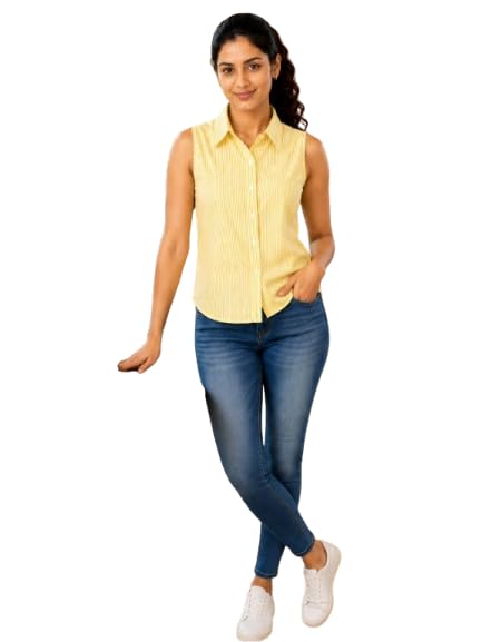 Women's Sleeveless Striped Shirt-picture-47