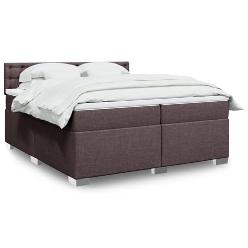 Juroupi Cama Box Spring con colchón somier Mueble Cama Estructura Cama Bed Frame Cama con colchon Tela marrón Oscuro 200x200 cm - 3286012