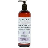 Bare Botanics 100% Pure Sweet Almond Body Oil 16 oz - Cold Pressed & Natural for All Over Moisturization - Multipurpose Carrier Oil for DIY - Hydrate Dry Skin, Hair & Body - Vegan, Cruelty Free Beauty