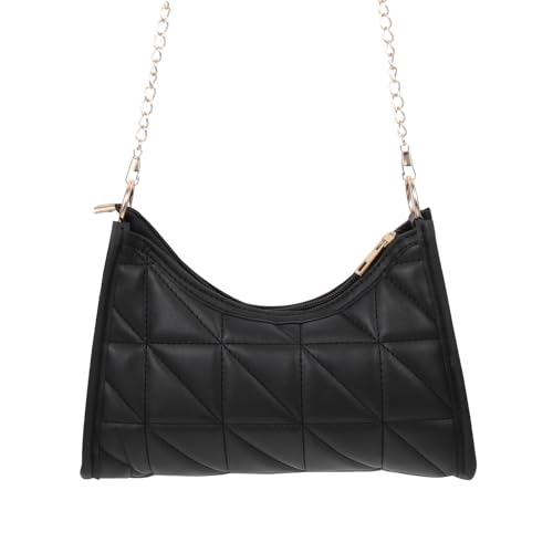 ibasenice Bolso Bandolera para Mujer Bordado Romboidal, Gran Capacidad, Material Pu Resistente, Estilo Chic y Diseño Elegante para Uso Diario y Exterior