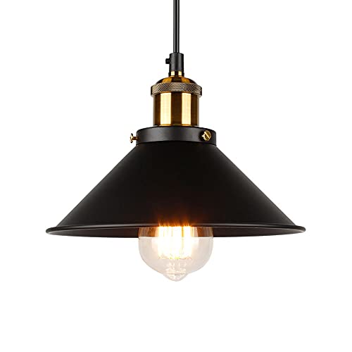 Suspension luminaire vintage e27 en fer forge noir pour salon et loft