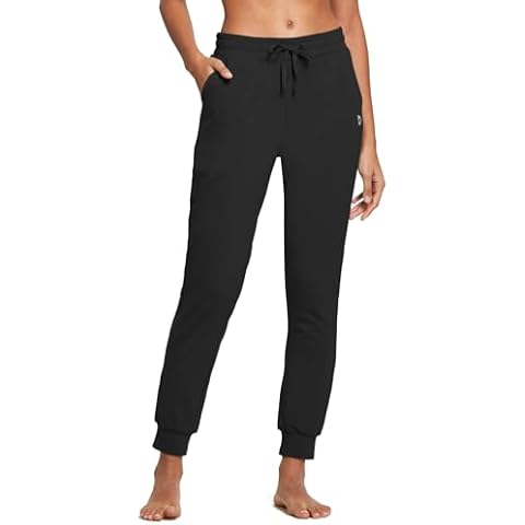 BALEAF Women's Sweatpants Joggers Cotton Yoga Lounge Sweat Pants Casual Running Tapered Pants with Pockets Black Size M thumbnail