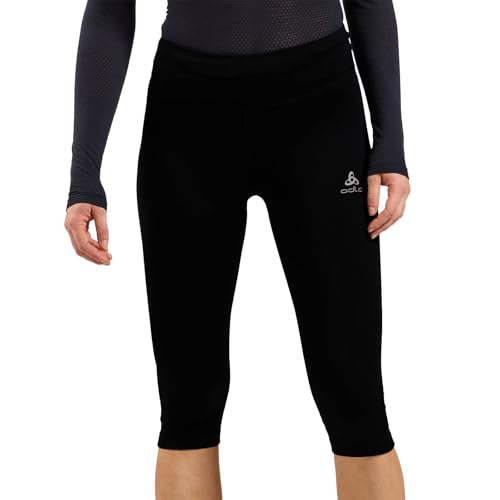Odlo Damen Essential Tights 3/4 Laufbekleidung Lauftight Schwarz - Schwarz...