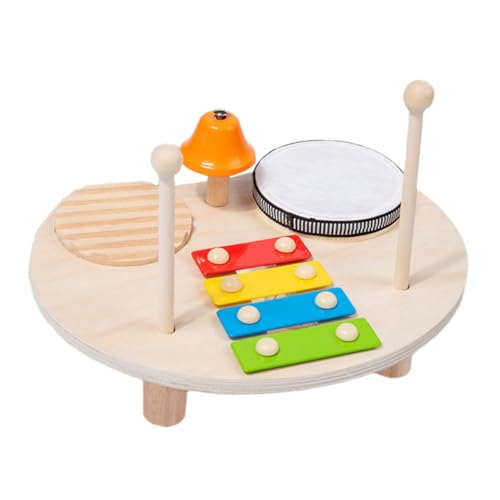 Milisten Xilófono De Percusión Educativo De Madera para Juguete Musical con Tambores y Baquetas para Desarrollo Cognitivo y Motor Interactivo para Pequeños Músicos