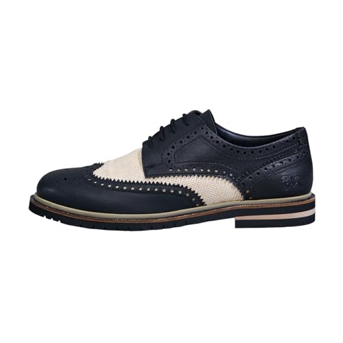 Image of Neeman's Jute Dress Oxfords for Men | Eco-Friendly Brogue Detailing with Cushioned Sole & Modern Heel | Classic Formal Shoes