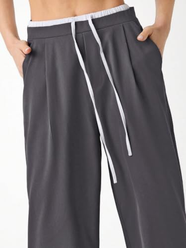 Image of Leriya Fashion Women High Waist Wide Leg Trousers | Summer Stretch Poly Lycra Palazzo Pants | Casual, Office & College Outfits | Flared Korean Style | Available in Sizes 28 to 38