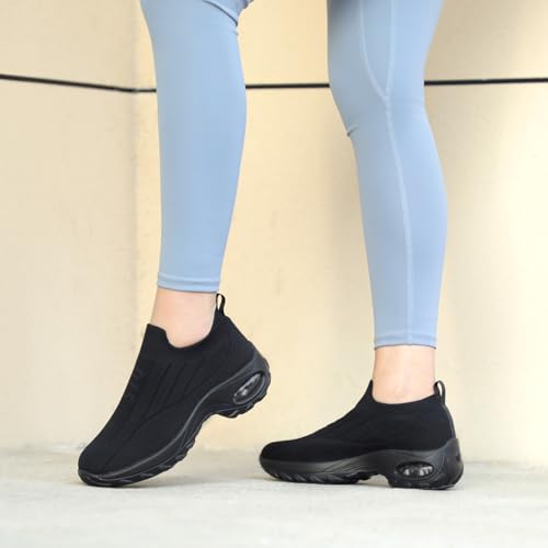 Image of STQ Walking Shoes Women Slip on Sneakers Non Slip Work Arch Support Tennis Plantar Fasciitis Orthopedic Breathable Mesh Comfortable Ladies Nursing