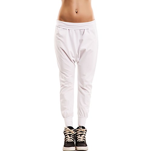 Toocool CC-1278 Pantalon de fitness pour femme Sarouel Turca - Blanc - Taille unique