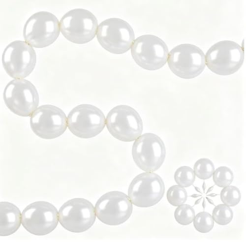 Image of 120 Pcs Link Balloons 10 Inch Linking Balloons for Birthday Wedding Party Festival Decorations (Pearl White)