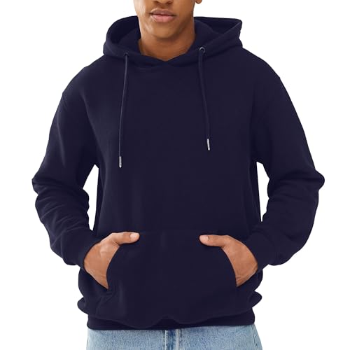 Avalon Wear Unisex Adult Fleece Hoodies Breathable Pullover Hooded Sweatshirt for Men Navy Blue