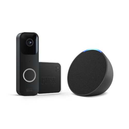 Blink Video Doorbell System + Amazon Echo Pop