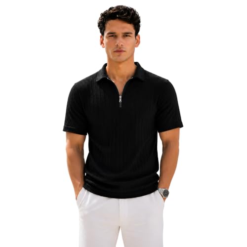 Image of Preneum Men's Polo T‑Shirt | Comfortable Rich Polycotton, Band Collar, Regular Fit | Stylish & Premium All Day Wear (Available in Plus Sizes)