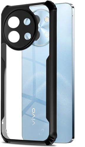 Image of SPAZY CASE Vivo Y38 5G Back Cover | Transparent Crystal Clear Hard PC Back Case with TPU Bumper, Drop Protection Case Cover for Vivo Y38 5G