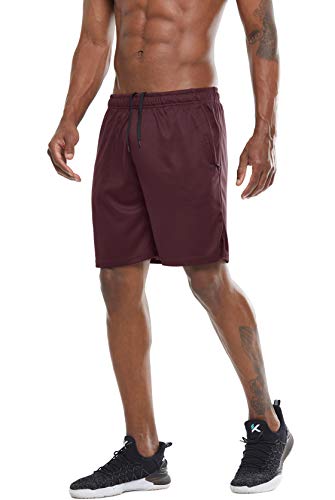 G Gradual Men's 7" Workout Running Shorts Quick Dry Lightweight Gym Shorts With Zip Pockets (Dark Red X-Large) #TOP2