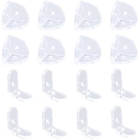 INCREWAY 16Pcs Acrylic Corner Code Connectors of 2 Types Acrylic Corner Code Support Shelf Corner Brace Right Angle Bracket Cover