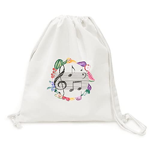Sac en tissu pliable de qualité motif musique classique pour fruits raffinés