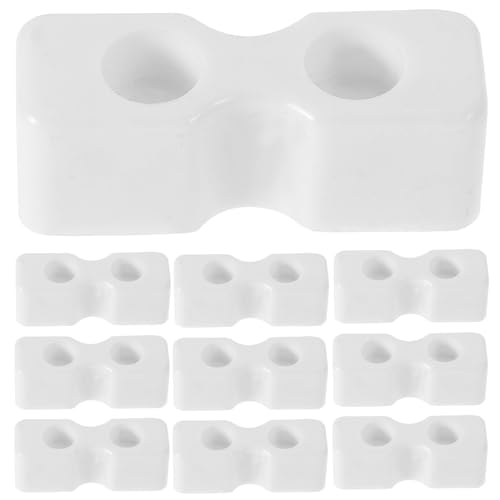 MOBUTOFU de Conectores de Muebles y Ajuste Construcción Resistente 10 Piezas para de Plástico Blanco Doble Agujero para Accesorios de Cama Infantiles