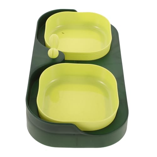 UPKOCH 猫ダブルボウル ペット用品 ドッグフードボウル 食品容器 犬の餌皿 ペットフードボウル 犬の水皿 プラスチックペットボウル 子犬フィーダー シンプルなドッグボウル pp Green