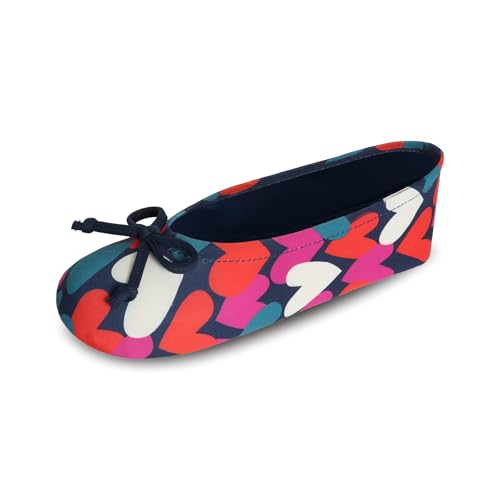 Image of Isotoner Women's Stretch Ballerina Slippers Soft House Shoes with 4 Way Stretch Fit, Bow Detail & Leather Sole