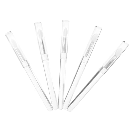 Ipetboom 5pcs Silicone Round Brush Makeup Applicator Sticks Lip Gloss Wand Multifunctional Beauty Tool Travel Size
