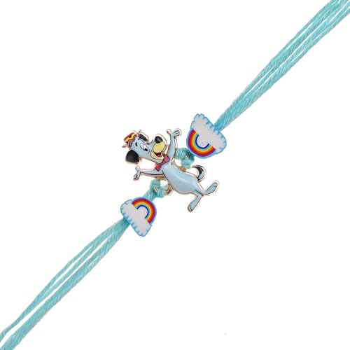 Image of eCraftIndia Cute Dog Rainbow Designer Rakhi | Best Bro Ever Fridge Magnet | Roli Chawal Pack | Pet Rakhi for Dog 3 pcs