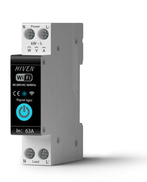 Image of Hiven | 63A Smart WiFi Switch for Heavy Duty Appliances | Overload Over /Under Voltage Protection | Single Phase