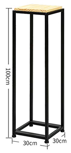 WAJI Flower stand living room wrought iron shelf balcony green flower stand solid wood shelf large