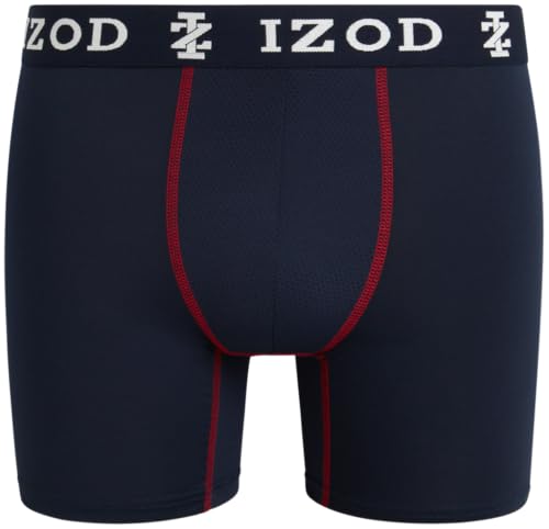 IZOD Men's Boxer Briefs - 6 Pack Comfort Stretch Soft Performance Men's Underwear - Breathable Sport Boxers for Men (S-XL3