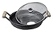 wok Poêle à frire NOsttick 30cm 30cm / 11.8inch avec 2 poignées en fonte Soiffe profonde avec couvercle en verre