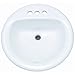 PROFLO PF194RBS PROFLO PF194R Rockaway 19" Circular Vitreous China Drop In Bathroom Sink with Overflow and 3 Faucet Holes at 4" Centers