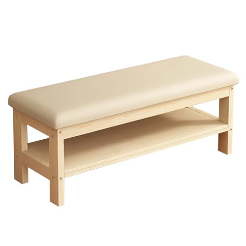 Banc de rangement bois massif pour optimiser une entrée étroite